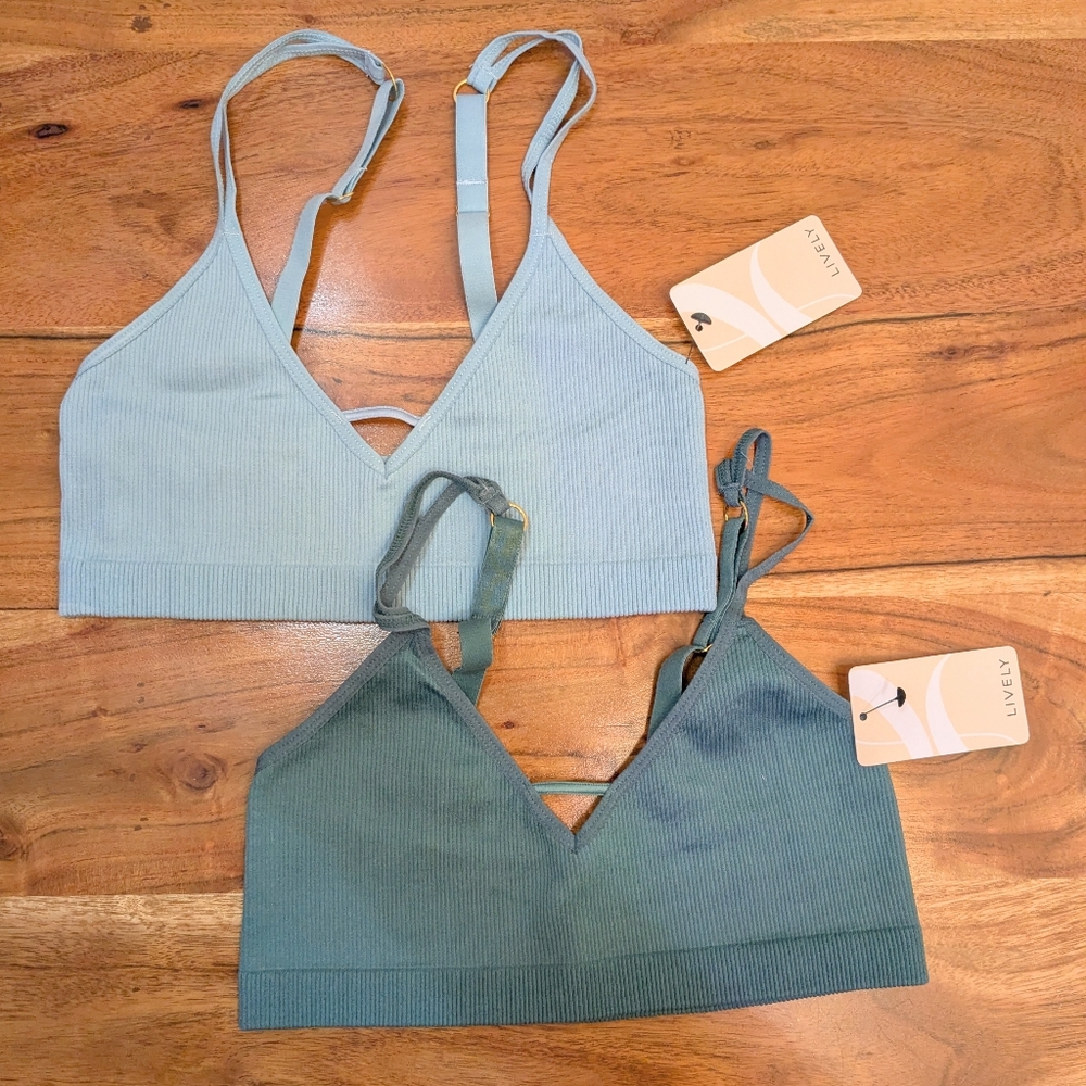 NWT Set of 2 Lively Ribbed Bralettes